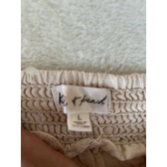 Kiwi+Punch Miami Crop Top Size Large Pink Flow Flutter Hem Sleeve Boho Festival - Picture 6 of 8